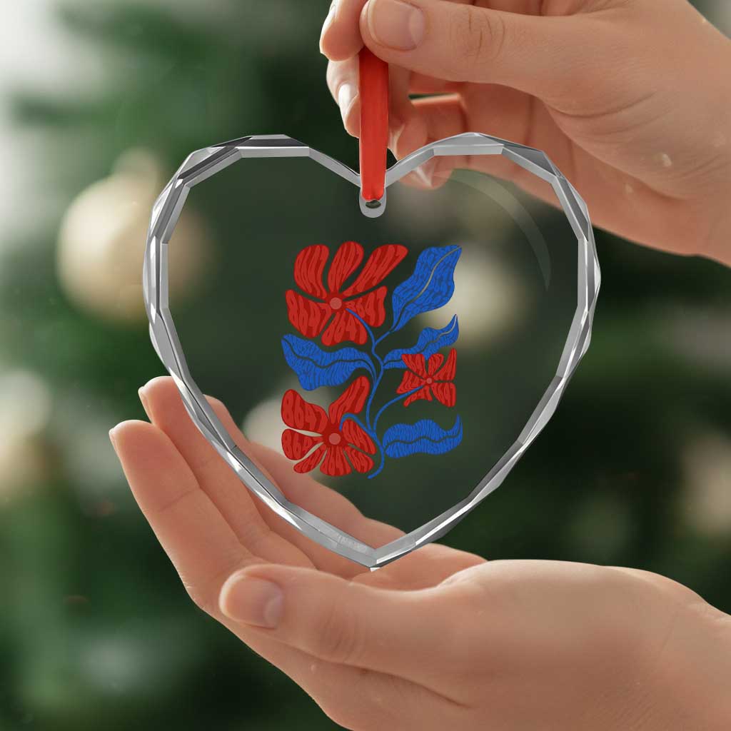 86 47 Boho Floral Matisse Heart Crystal Glass Ornament No Kings Oligarchy FDT Political Protest