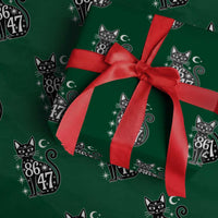 86 47 Celestial Black Cat Mystic Wrapping Paper Roll Moon Stars Coded Political Satire