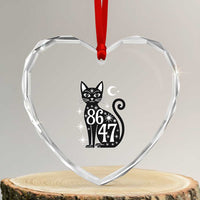 86 47 Celestial Black Cat Mystic Heart Crystal Glass Ornament Moon Stars Coded Political Satire