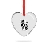 86 47 Celestial Black Cat Mystic Heart Crystal Glass Ornament Moon Stars Coded Political Satire