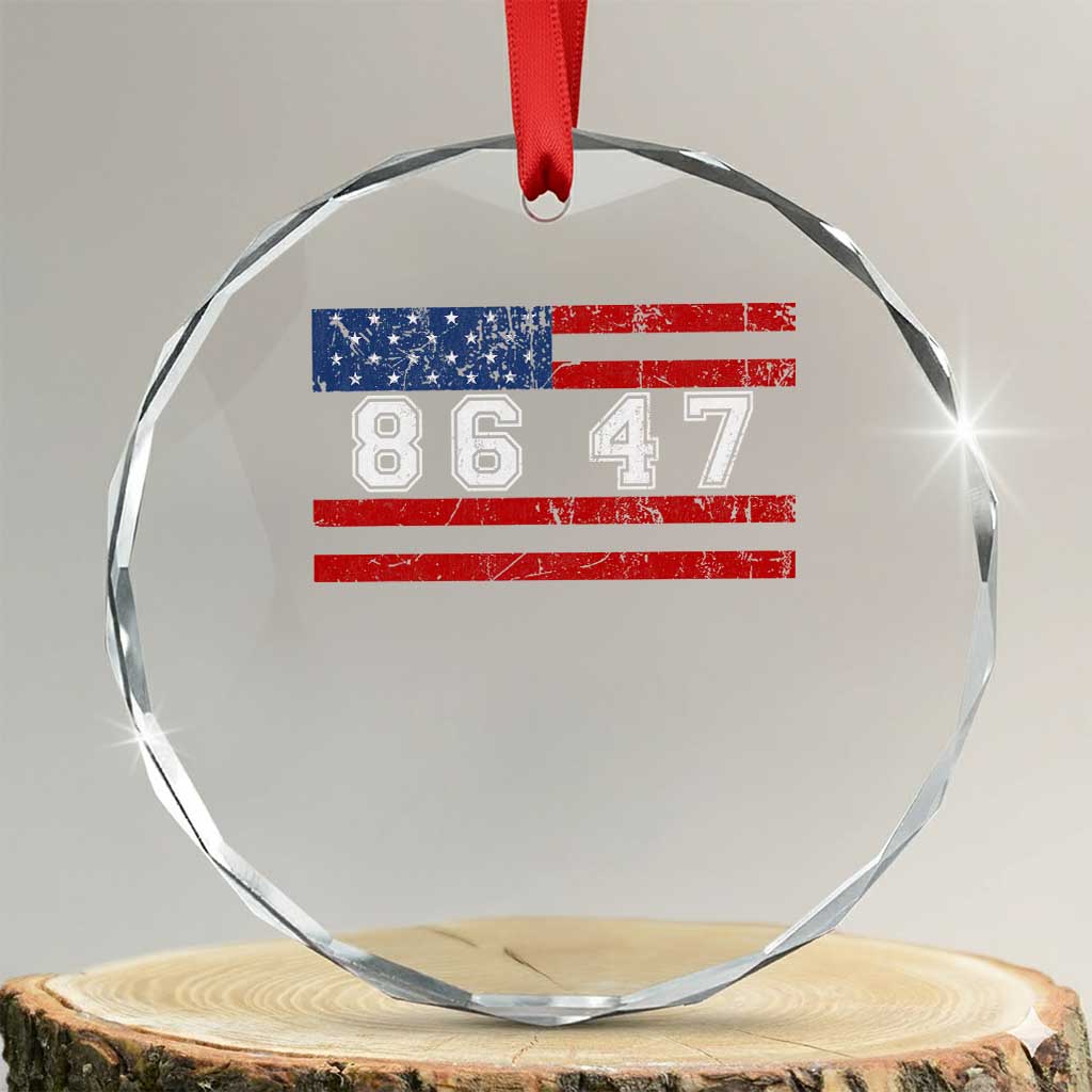 86 47 Crystal Glass Ornament Impeach 47th President US Flag 8647 TS10