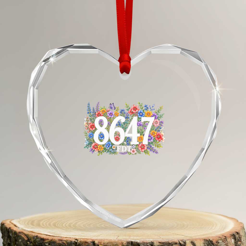86 47 Floral Boho Style Heart Crystal Glass Ornament Subtle FDT
