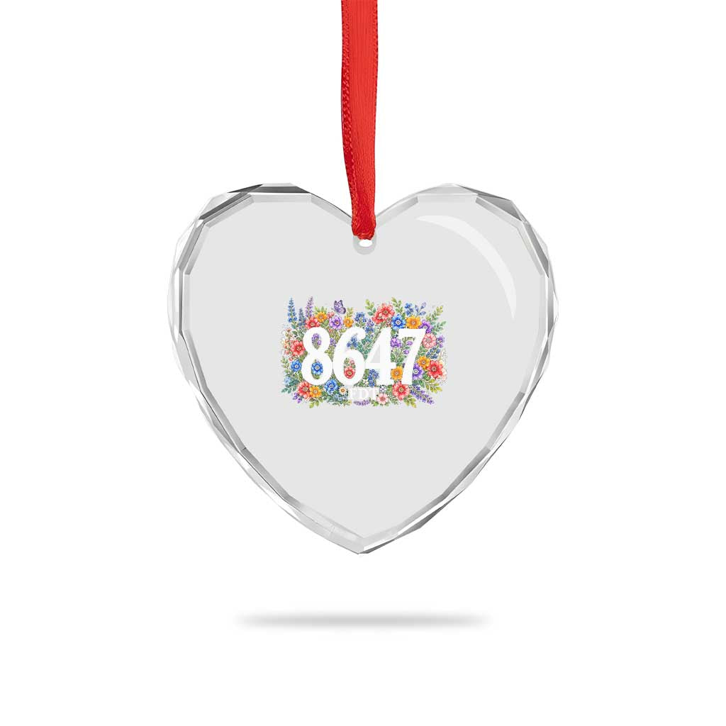 86 47 Floral Boho Style Heart Crystal Glass Ornament Subtle FDT