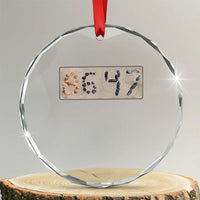 86 47 Seashell Beach Sand Graphic Crystal Glass Ornament Subtle Coastal Summer Political Satire