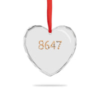 86 47 Seashell Beach Walk Graphic Heart Crystal Glass Ornament Subtle Coastal Summer Political Satire