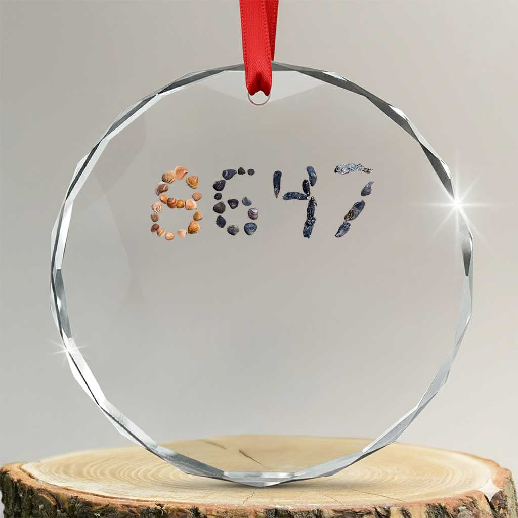 86 47 Seashell Graphic Subtle Summer Coastal Crystal Glass Ornament Viral 2026 Beach Walk Political Satire