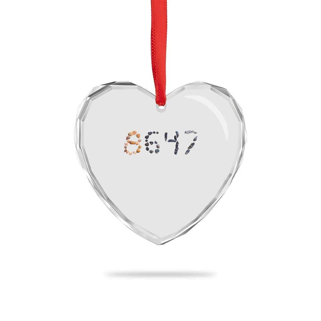 86 47 Seashell Graphic Subtle Summer Coastal Heart Crystal Glass Ornament Viral 2026 Beach Walk Political Satire