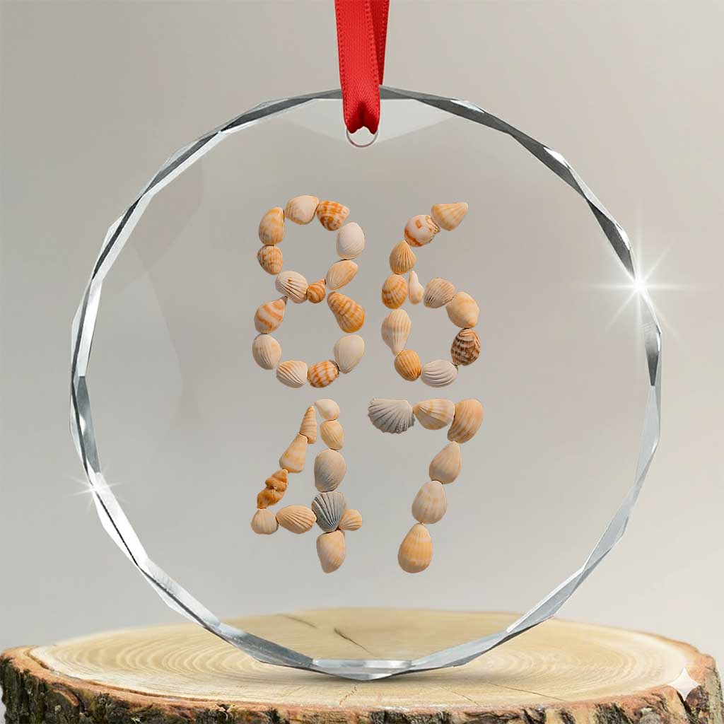 86 47 Seashell Subtle Summer Coastal Graphic Crystal Glass Ornament Viral Beach Walk Political Satire