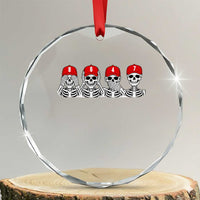 86 47 Subtle Anti FDT Crystal Glass Ornament Funny Skeleton Wearing Hat Sarcastic Political