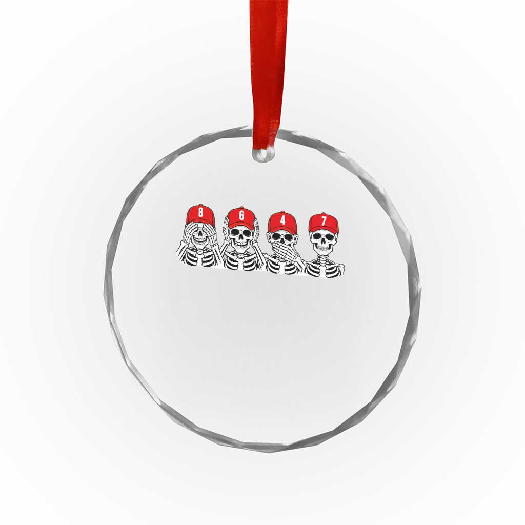 86 47 Subtle Anti FDT Crystal Glass Ornament Funny Skeleton Wearing Hat Sarcastic Political