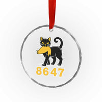 8647 Black Cat Golden Hair Prey Crystal Glass Ornament Funny Coded Political Satire