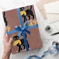8647 Black Cat Golden Hair Prey Wrapping Paper Roll Funny Coded Political Satire
