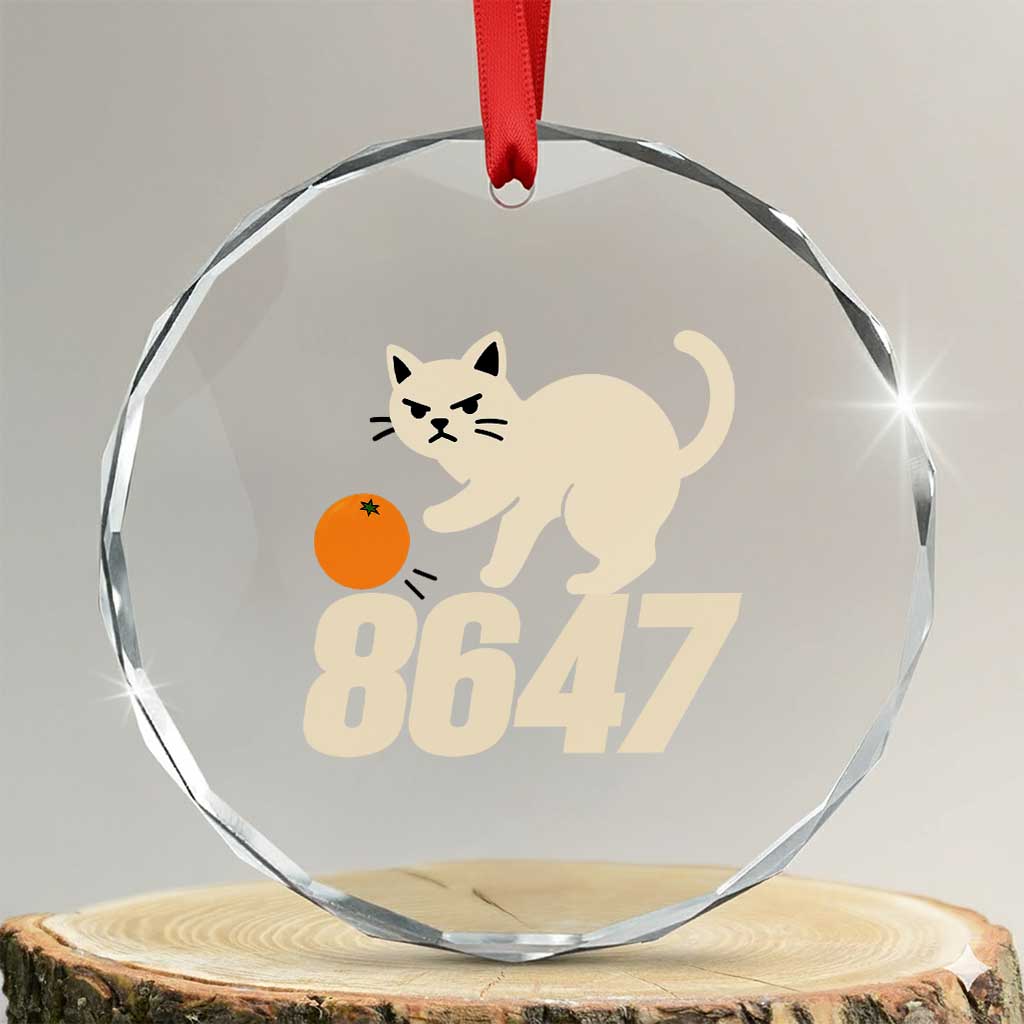 8647 FDT Crystal Glass Ornament Funny Cat Political Meme