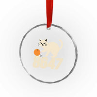 8647 FDT Crystal Glass Ornament Funny Cat Political Meme