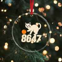 8647 FDT Crystal Glass Ornament Funny Cat Political Meme