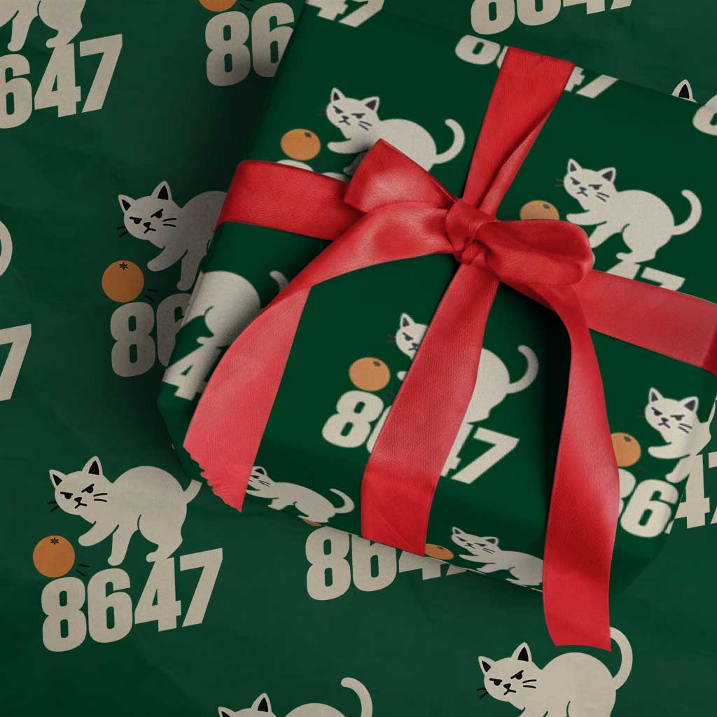 8647 FDT Wrapping Paper Roll Funny Cat Political Meme