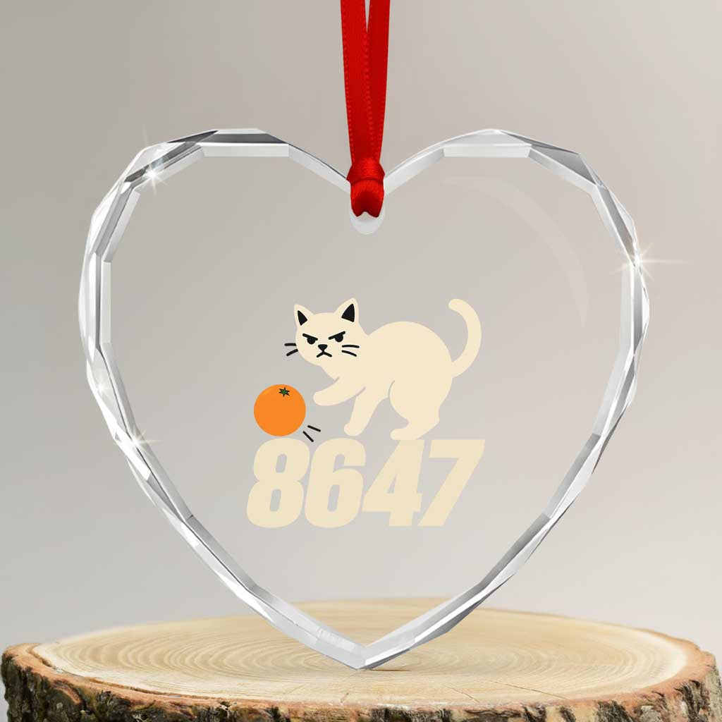 8647 FDT Heart Crystal Glass Ornament Funny Cat Political Meme