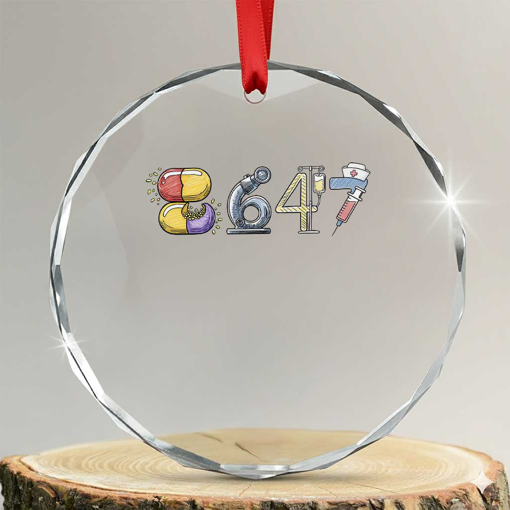 8647 Medical Professions Resist Graphic Crystal Glass Ornament Healthcare Worker Freedom