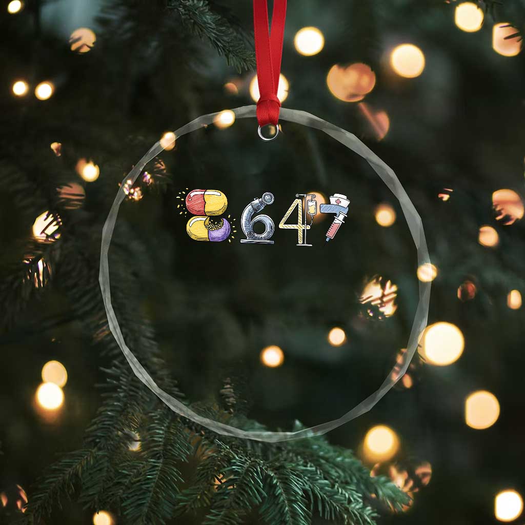8647 Medical Professions Resist Graphic Crystal Glass Ornament Healthcare Worker Freedom