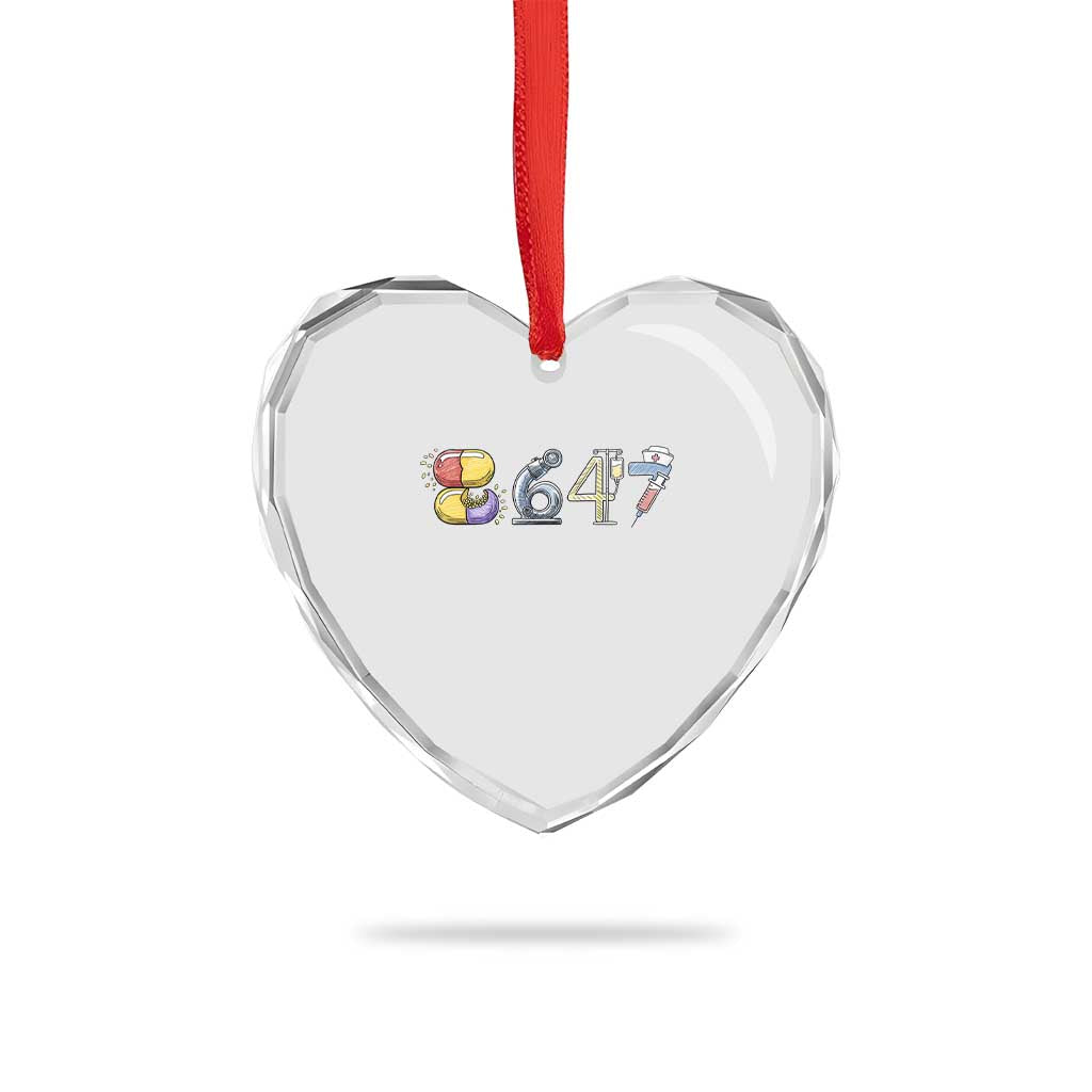 8647 Medical Professions Resist Graphic Heart Crystal Glass Ornament Healthcare Worker Freedom