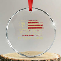 8647 Resist 25th Amendment Crystal Glass Ornament Vintage American Flag