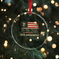 8647 Resist 25th Amendment Crystal Glass Ornament Vintage American Flag