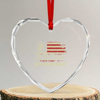 8647 Resist 25th Amendment Heart Crystal Glass Ornament Vintage American Flag