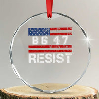 8647 Resist Crystal Glass Ornament Retro Social Justice American Flag TS10