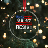 8647 Resist Crystal Glass Ornament Retro Social Justice American Flag TS10