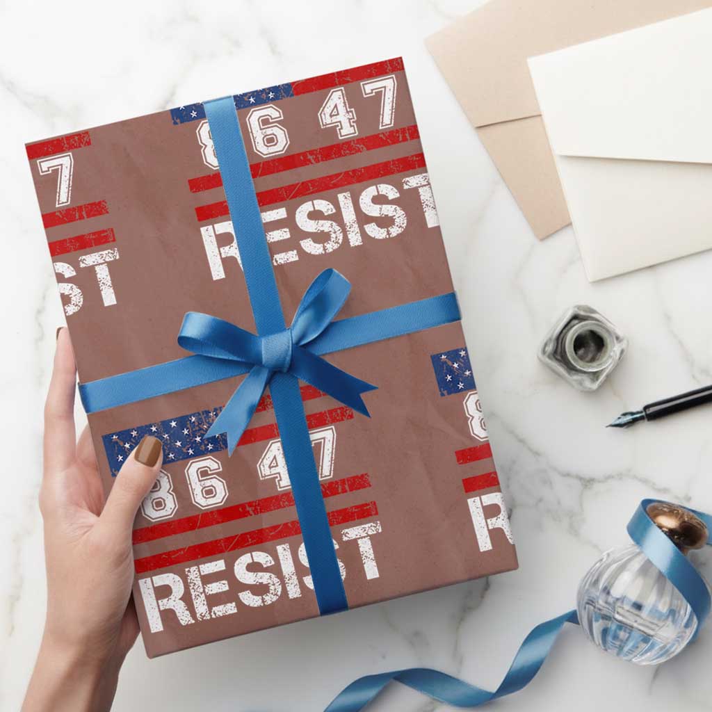 8647 Resist Wrapping Paper Roll Retro Social Justice American Flag - Wonder Print Shop