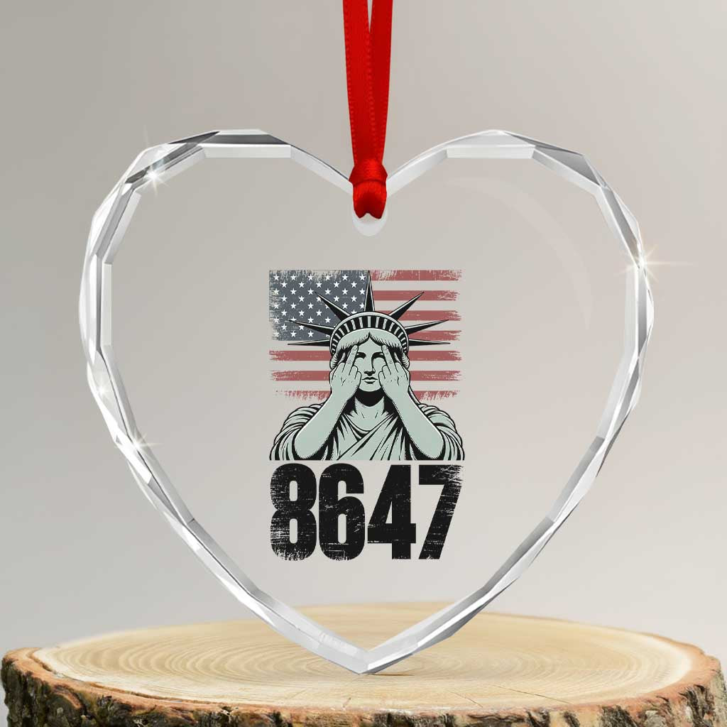 8647 Statue Of Liberty Heart Crystal Glass Ornament Political Satire Protest Poster Graphic