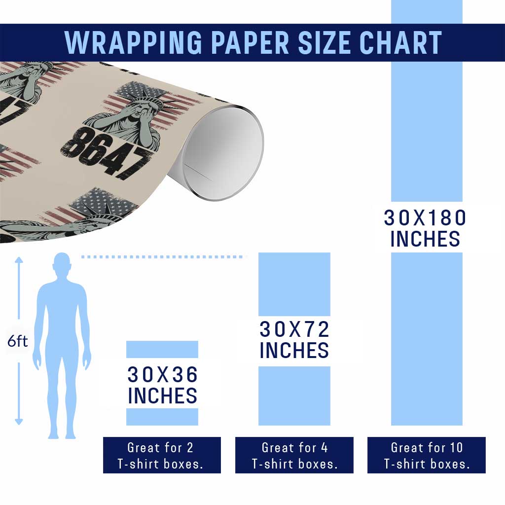 8647 Statue Of Liberty Wrapping Paper Roll Political Satire Protest Poster Graphic