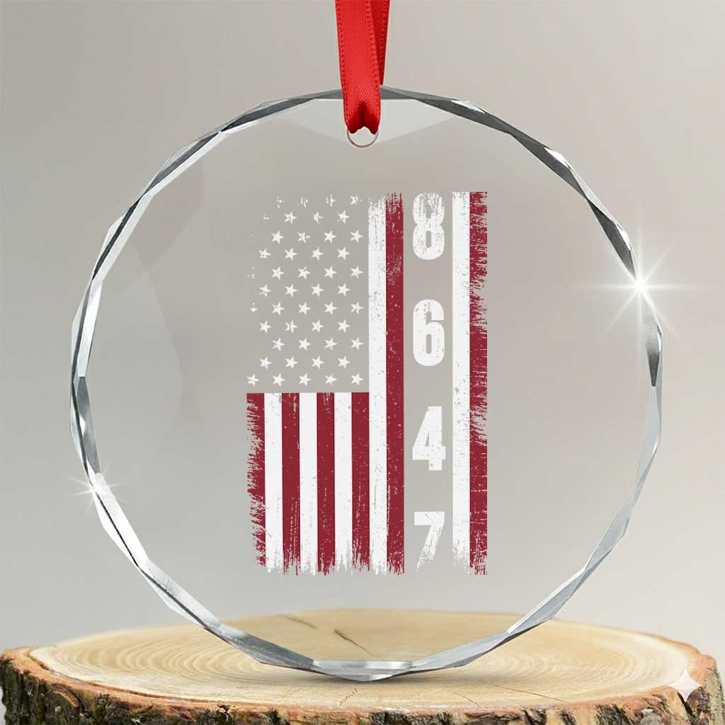 8647 Vintage US Flag Crystal Glass Ornament Political Expression Apparel For Democrats
