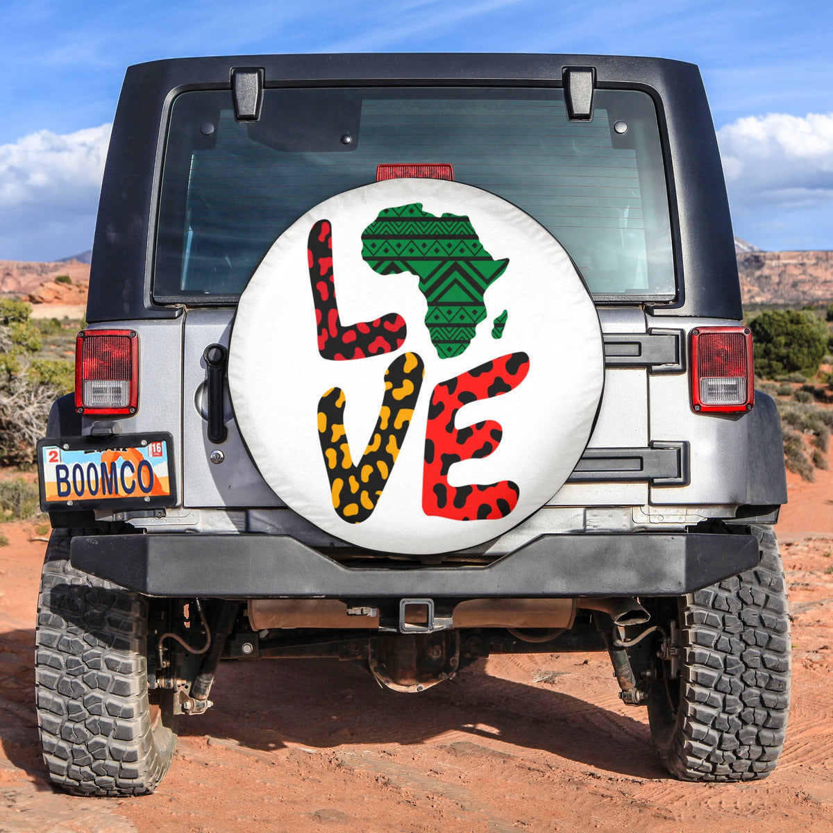 African Tire Covers - Juneteenth Spare Tire Cover Love Africa Map Style NO.87 LT8 - Wonder Print Shop