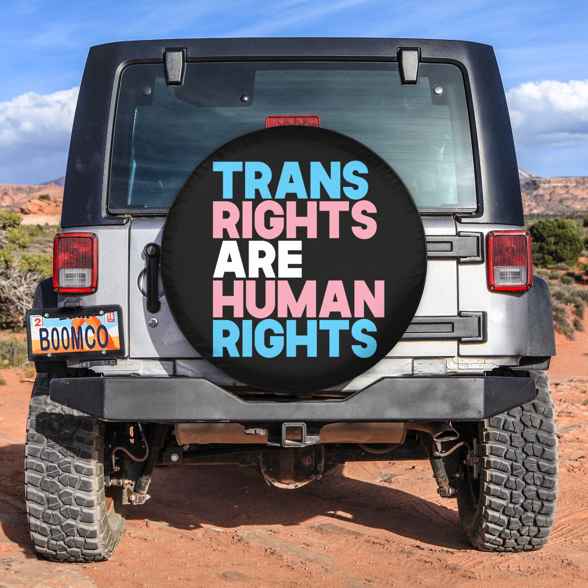 LGBT Tire Covers - Trans Rights Are Human Rights Transgender Pride Flag Spare Tire Cover NO.24 LT8 - Wonder Print Shop