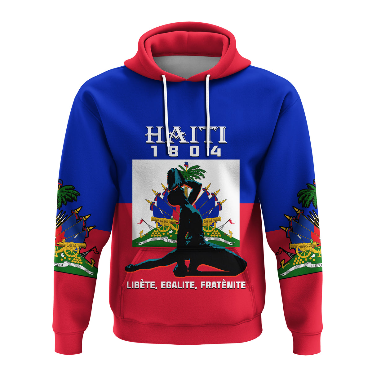 Custom Haiti Hoodie Negre Marron With Haitian Flag - Wonder Print Shop