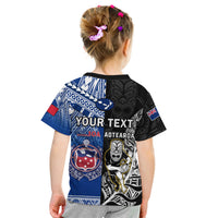 Custom All Black And Toa Samoa Rugby T Shirt NZ Maori Fern Mix Polynesian LT14