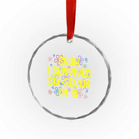 8th Birthday Crystal Glass Ornament Im 8 Year Old Bruh I Survived 67 Colorful Bubble Flower