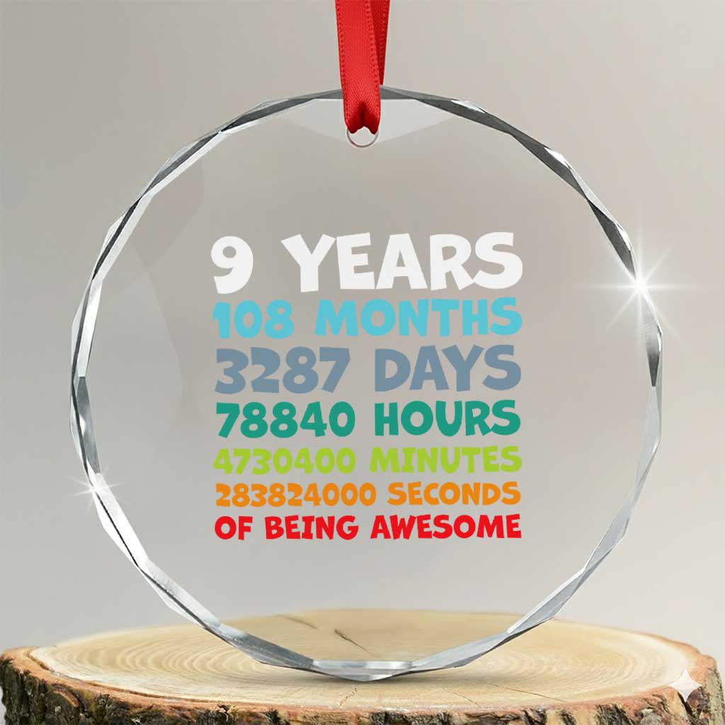 9 Year Old Bday Crystal Glass Ornament Son Boy 9yr 9th Birthday Gifts