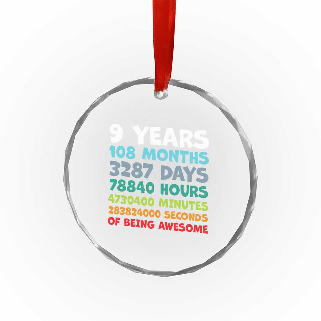 9 Year Old Bday Crystal Glass Ornament Son Boy 9yr 9th Birthday Gifts