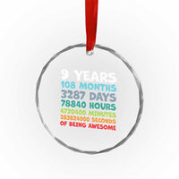 9 Year Old Bday Crystal Glass Ornament Son Boy 9yr 9th Birthday Gifts