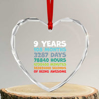 9 Year Old Bday Heart Crystal Glass Ornament Son Boy 9yr 9th Birthday Gifts