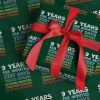 9 Year Old Bday Wrapping Paper Roll Son Boy 9yr 9th Birthday Gifts