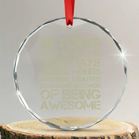 90 Years Of Being Awesome Crystal Glass Ornament 90th Birthday Gift Idea