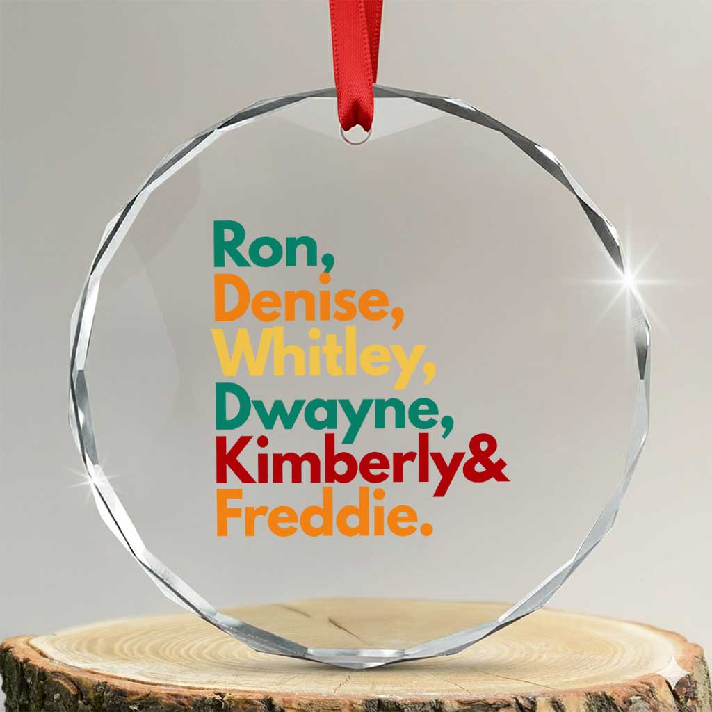 90s Black Sitcom HBCU Culture Tribute Crystal Glass Ornament Ron Denise Whitley Dwayne Kimberly Freddie