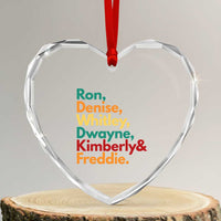 90s Black Sitcom HBCU Culture Tribute Heart Crystal Glass Ornament Ron Denise Whitley Dwayne Kimberly Freddie