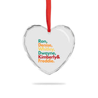 90s Black Sitcom HBCU Culture Tribute Heart Crystal Glass Ornament Ron Denise Whitley Dwayne Kimberly Freddie