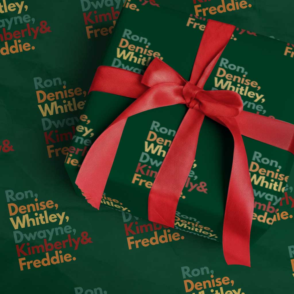 90s Black Sitcom HBCU Culture Tribute Wrapping Paper Roll Ron Denise Whitley Dwayne Kimberly Freddie