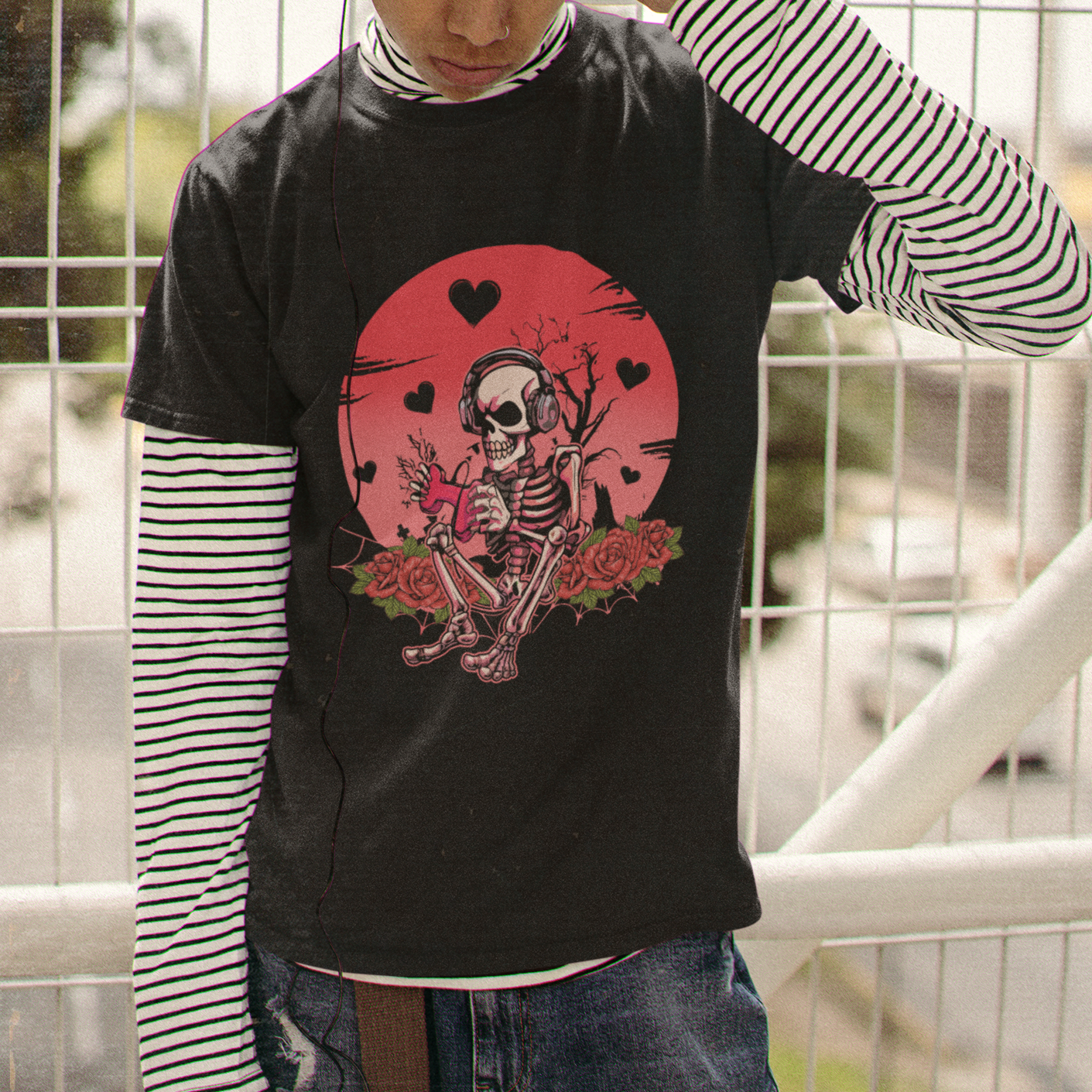 Anti Valentine's Day T Shirt Skeleton Gamer Video Game - Wonder Print Shop