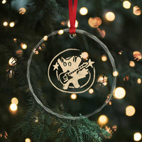 90s Y2K Scary Cat Crystal Glass Ornament Scared Under Starry Tail Cat Playing Guitar - Wonder Print Shop